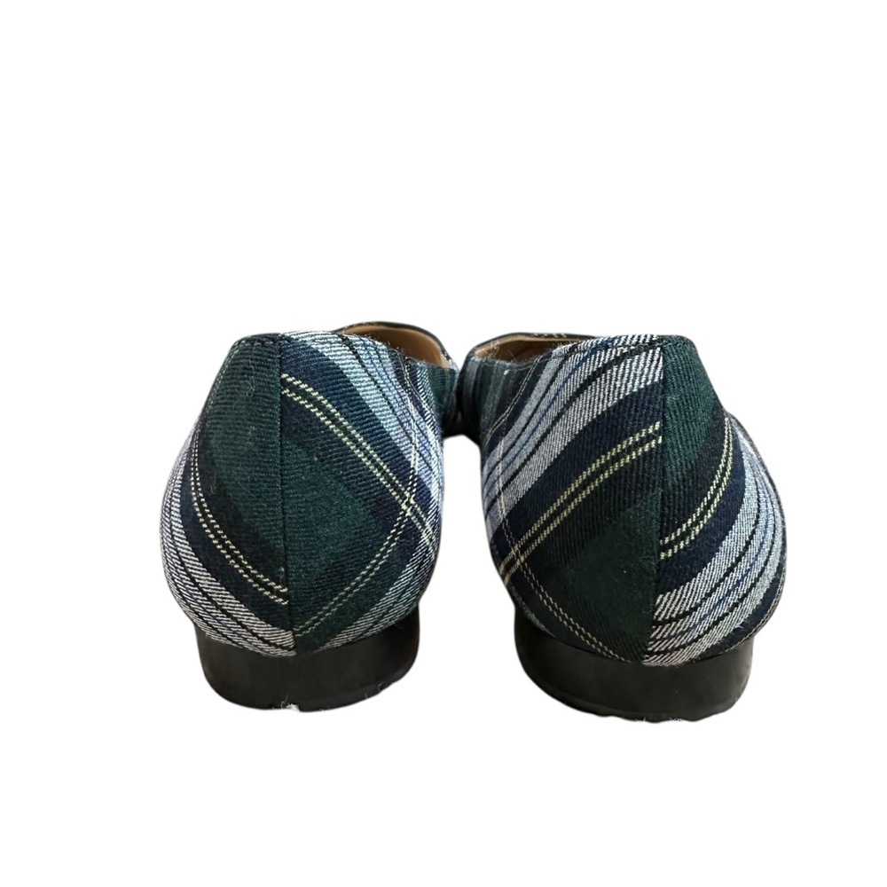 Talbots Navy Green Tartan Plaid Ballet Flats New | Size 11 - Picture 5 of 7